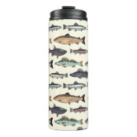 Dessins de poisson vintages, motif sans soudure.