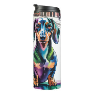 Bouteilles Isothermes Deux dachshunds colorés sur une place de ville eur