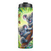 Bouteilles Isothermes Deux Koalas dans la forêt de papillons (Devant)