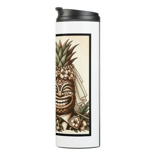 Bouteilles Isothermes Deux pièces Gay Ananas Tiki Head Mariage rétro (Tourné sur la droite)