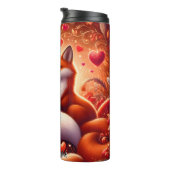 Bouteilles Isothermes Deux renards dans une forêt de coeurs (Tourné sur la droite)