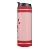 Bouteilles Isothermes Deux Sucres de canne et nom de fête rouge et blanc (Tourné sur la droite)