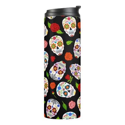 Bouteilles Isothermes Dia Los Muertos : motif crâne à sucre. (Tourné sur la gauche)