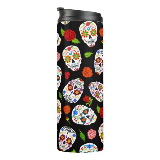 Bouteilles Isothermes Dia Los Muertos : motif crâne à sucre. (Tourné sur la droite)