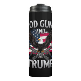 Bouteilles Isothermes Dieu Armes Et Trump Aigle Drapeau Américain Vintag