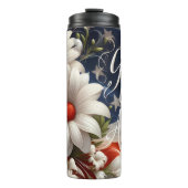 Bouteilles Isothermes Dieu bénisse l'Amérique drapeau floral (Devant)