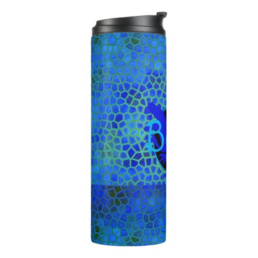 Bouteilles Isothermes Dinosaure Bleu Personnalisé Caché (Tourné sur la gauche)