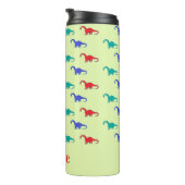 Bouteilles Isothermes Dinosaures colorés motif sur vert (Tourné sur la droite)