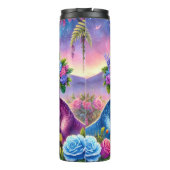 Bouteilles Isothermes Dinosaures lunaires dans les Couronnes Fleurs (Dos)