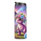 Bouteilles Isothermes Dinosaures lunaires dans les Couronnes Fleurs (Tourné sur la droite)