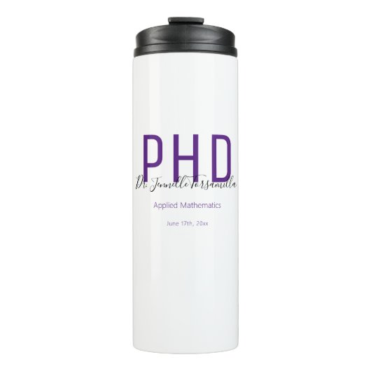 Bouteilles Isothermes Diplômé Garder Purple Nom Diplôme PhD (Devant)