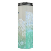 Bouteilles Isothermes do-it-yourself Monogramme Turquoise & Nom Bleu, Va (Dos)