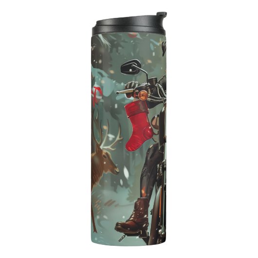 Bouteilles Isothermes Doberman Chien équitation Moto Noël (Tourné sur la gauche)