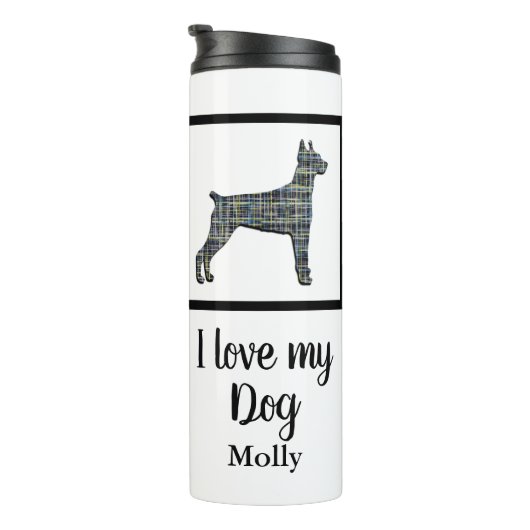 Bouteilles Isothermes Doberman Pinscher Chien mignonne grille Silhouette (Tourné sur la droite)
