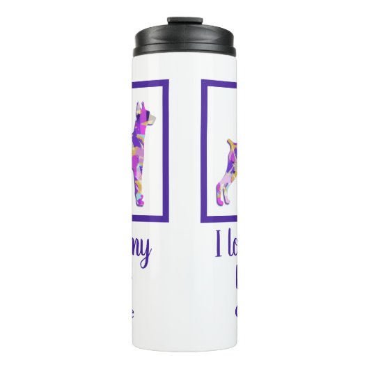 Bouteilles Isothermes Doberman Pinscher Chien Silhouette Purple PY&B (Devant)