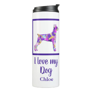 Bouteilles Isothermes Doberman Pinscher Chien Silhouette Purple PY&B