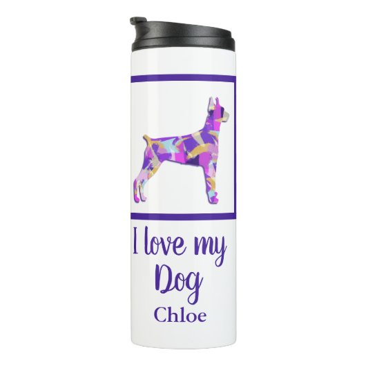 Bouteilles Isothermes Doberman Pinscher Chien Silhouette Purple PY&B (Tourné sur la droite)