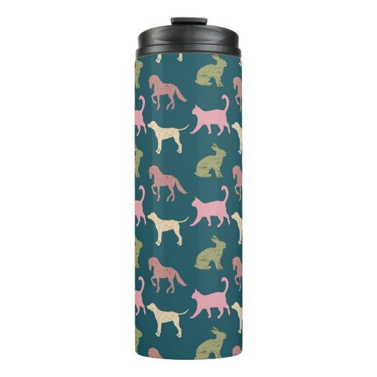 Bouteilles Isothermes Dog Cat Horse Animal Silhouettes Pattern (Devant)