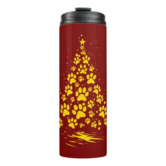 Bouteilles Isothermes Dog Lover Paw Print Christmas Tree 4 (Devant)