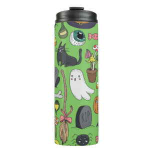 Bouteilles Isothermes Doodle d'Halloween : Concept mignon et transparent