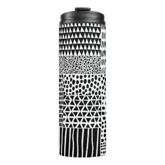 Bouteilles Isothermes Doodle noir blanc : Ethnic Seamless