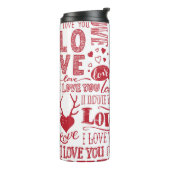 Bouteilles Isothermes Doodles d'amour à la main, charmant motif. (Tourné sur la gauche)
