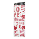 Bouteilles Isothermes Doodles d'amour dessinés à la main  (Tourné sur la gauche)