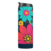 Bouteilles Isothermes Dopamine Design - Fleurs Funky Lumineuses-Retro (Tourné sur la droite)