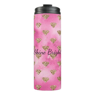 Bouteilles Isothermes Doré rose Parties scintillant Diamants Bijou