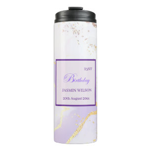 Bouteilles Isothermes Douce Éclaboussure d'Or Aquarelle Violet Élégant