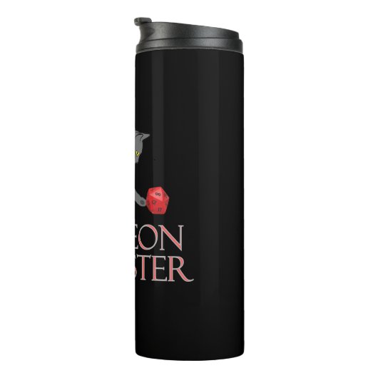 Bouteilles Isothermes Doungeon Meowster Drôle RPG Chat avec dés (Tourné sur la droite)