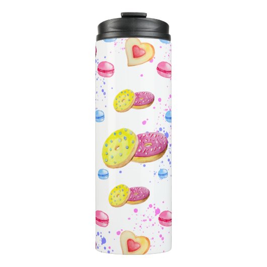 Bouteilles Isothermes Doux beignets avec motif vitré coloré (Devant)