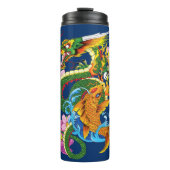 Bouteilles Isothermes Dragon chinois vert Koi (Devant)