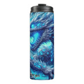 Bouteilles Isothermes Dragon de glace à fleur en forêt (Devant)