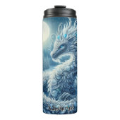 Bouteilles Isothermes Dragon de glace en forêt d'hiver (Devant)