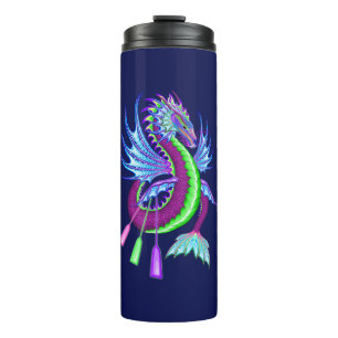 Bouteilles Isothermes Dragon d'eau rose et verte pour dragon