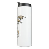 Bouteilles Isothermes Dragon d'or en blanc (Tourné sur la droite)