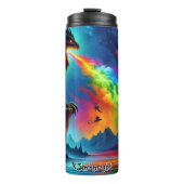 Bouteilles Isothermes Dragon surplombant le feu et l'océan (Devant)