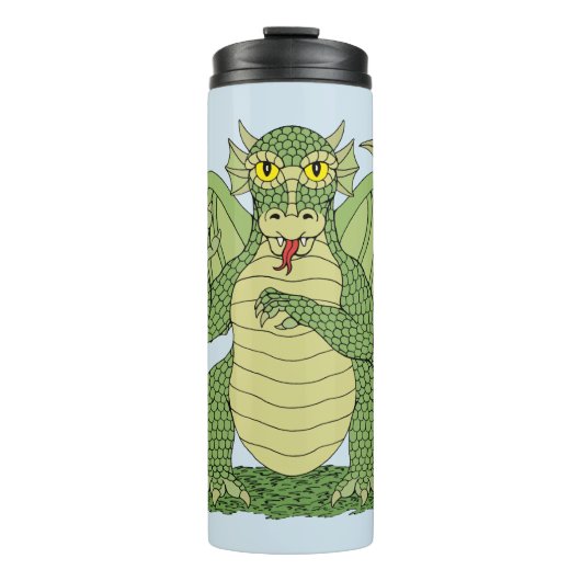 Bouteilles Isothermes Dragon vert mignon (Devant)