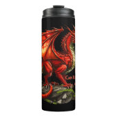 Bouteilles Isothermes Dragon vert rouge, l'esprit peut résider en tout (Devant)