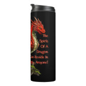 Bouteilles Isothermes Dragon vert rouge, l'esprit peut résider en tout (Tourné sur la droite)