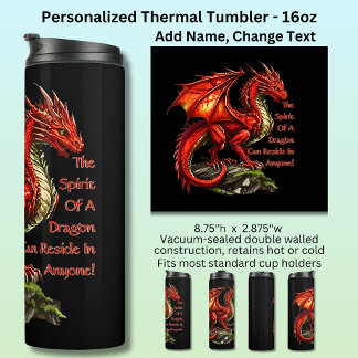 Bouteilles Isothermes Dragon vert rouge, l'esprit peut résider en tout