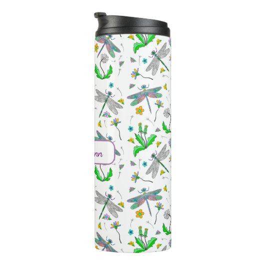 Bouteilles Isothermes Dragonflies et Dandelions personnalisés (Tourné sur la droite)