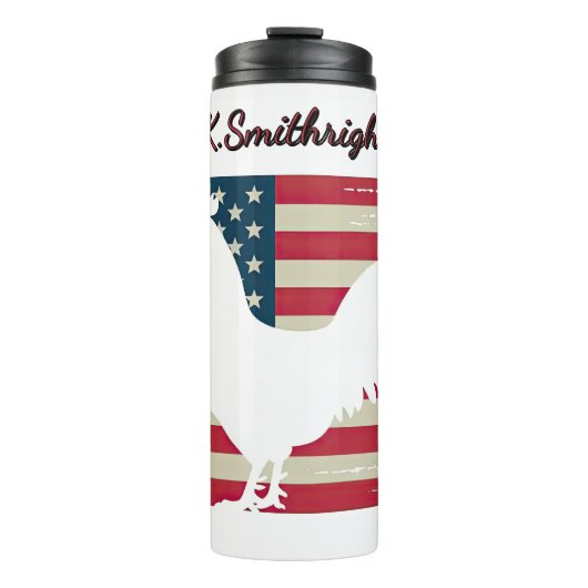 Bouteilles Isothermes Drapeau américain avec un coq blanc (Devant)