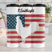 Bouteilles Isothermes Drapeau américain avec un coq blanc
