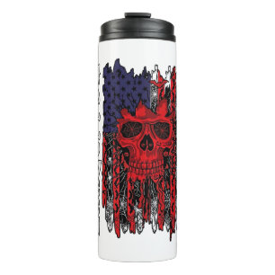 Bouteilles Isothermes Drapeau américain crâne rouge Halloween Toiles d'a