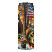 Bouteilles Isothermes Drapeau américain Hunter Fish Deer (Dos)