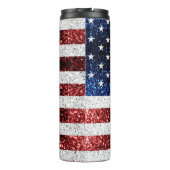 Bouteilles Isothermes drapeau américain rouge blanc brillant parties sci (Dos)