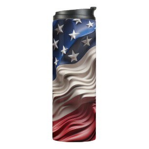 Bouteilles Isothermes Drapeau américain USA vague 3d
