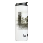 Bouteilles Isothermes *~* Drapeau américain Vielle grange DIEU BLESS AME (Tourné sur la gauche)